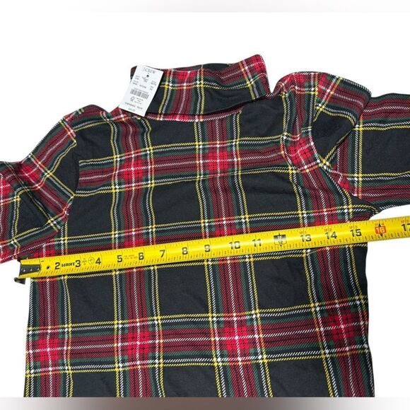 J. Crew & Zara Basics Red and Black Tartan Plaid Turtleneck Matching Ankle Pants - Picture 4 of 12